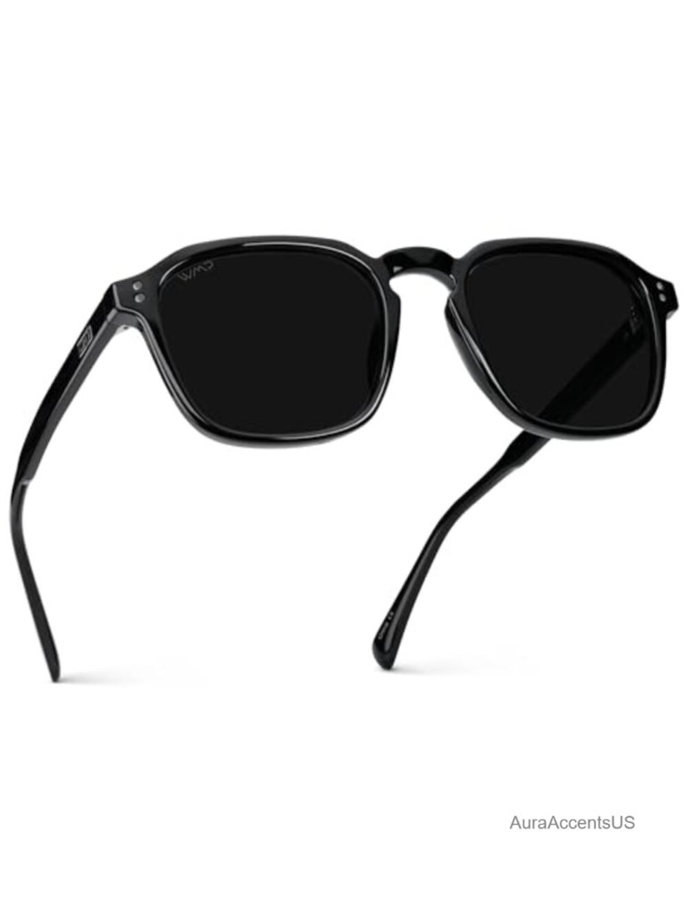 Polarized Square Geometric Sunglasses Wide Fit UV400 Acetate Frame
